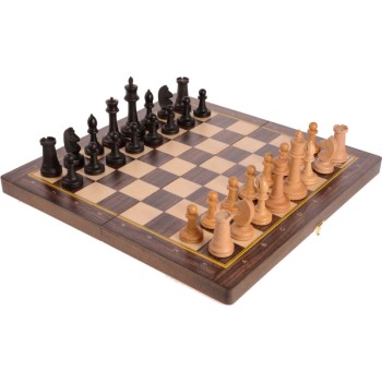 Шахматы "Миттельшпиль" из бука с утяжелёнными турнирными фигурами (36 х 18 х 4,5 см)