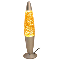 Лава лампа с блёстками жёлтого цвета (40 см)
