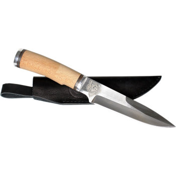 Разделочный нож "Медведь" из стали 40X10C2M с кожаными ножнами (Златоуст)