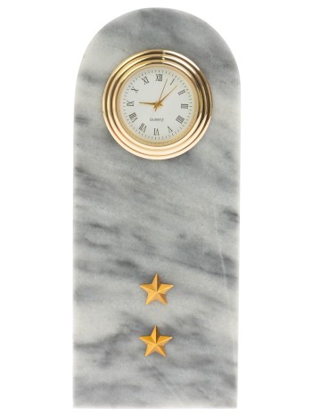 Настольные часы "Погон прапорщика МВД" из мрамора