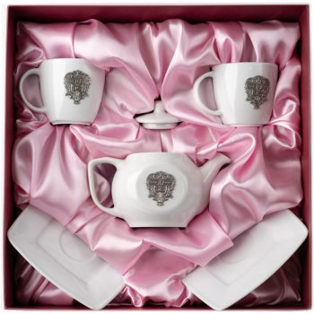 Чайный набор "10 лет свадьбы" (чайник, две чашки, два блюдца)