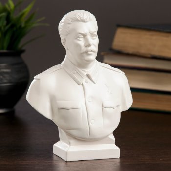 Бюст Сталина из гипса белого цвета (16 х 12 х 7 см)