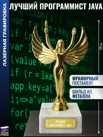 Статуэтка награда Жен. "Лучший программист Java" (17 см)
