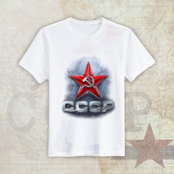 Футболка "Советский Союз" белого цвета, с гимном (размер 54)