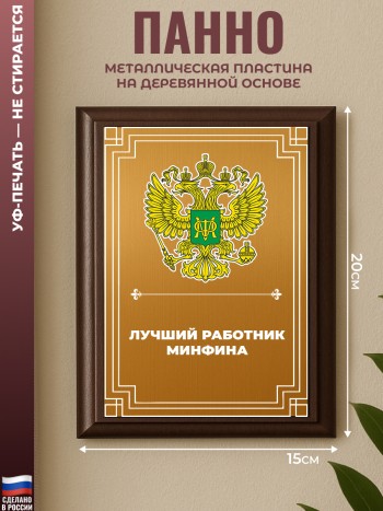 Настенный диплом "Лучший работник минфина" Минфин