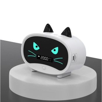 Часы-будильник "Кошка" с колонкой и радио