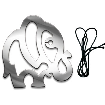 Подвеска с кулоном "Слоник удачи" из стали на шнурке