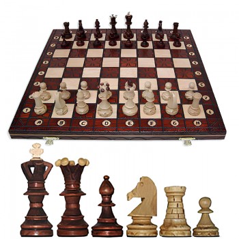 Шахматы "Юниор" с резными фигурами (41 см, Wegiel, Польша)