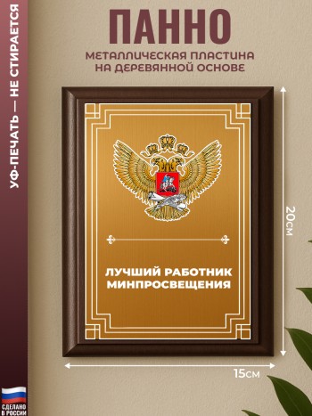 Настенный диплом "Лучший работник минпросвещения" Минпросвещения