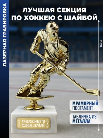 Статуэтка Хоккеист "Лучшая секция по хоккею с шайбой "