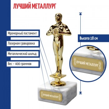 Статуэтка Фигура "Лучший металлург" (18 см)