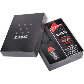 Подарочный набор для зажигалки Zippo (бензин, набор кремней)