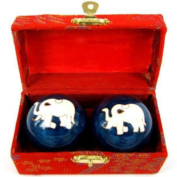 Поющие шары Баодинга "Белые слоны" (диаметр 4.7 см, две штуки)