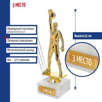 Статуэтка Гиревик "3 место" (21 см)