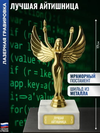 Статуэтка награда Жен. "Лучшая айтишница" (17 см)