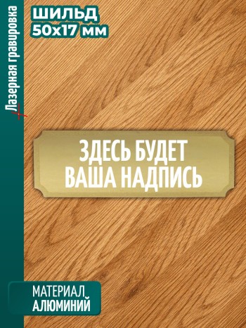 Металлическая табличка - Шильдик с вашей гравировкой (50 х 17 мм)