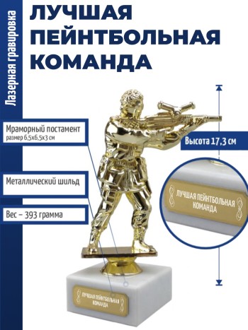 Статуэтка Пейнтбол "Лучшая пейнтбольная команда" (17,3 см)