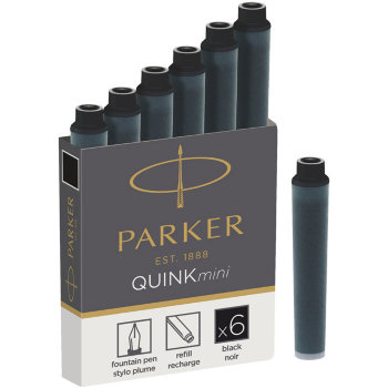 Картриджи Parker Quink Ink Z17 Mini для перьевой ручки (чёрные, 6 штук)