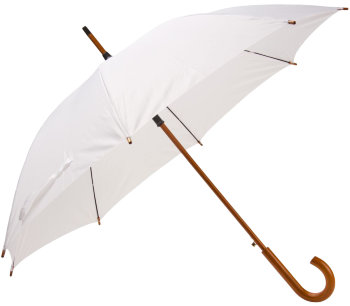 Зонт-трость белого цвета с деревянной ручкой (купол 100 см)