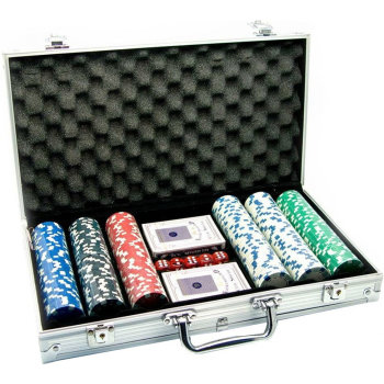 Набор для покера в кейсе, 300 фишек с номиналом (38 х 20 х 7 см)