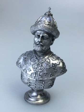 Бюст царя Алексея Михайловича, олово (12,5 см)