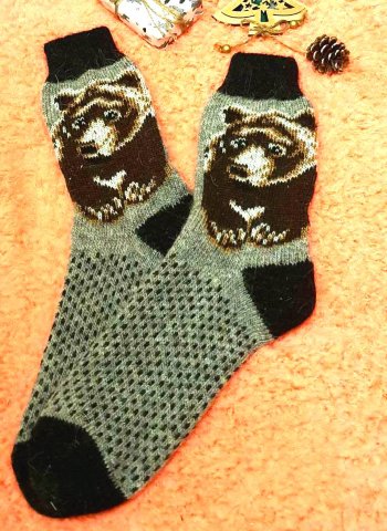 Тамбовские шерстяные носки "Медведь" (размер 41-44)