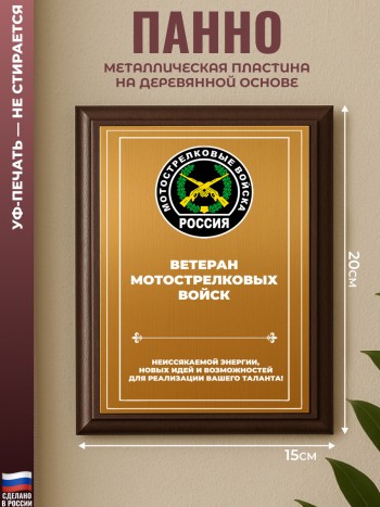Настенный диплом "Ветеран мотострелковых войск" Мотострелковые войска