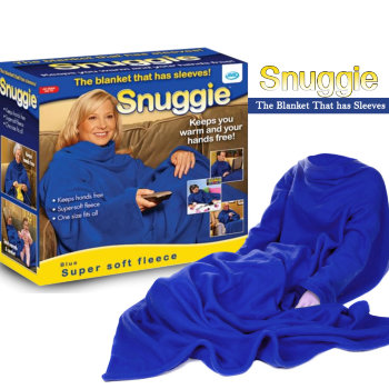 Плед с рукавами "Snuggie blanket" синего цвета (170 см)