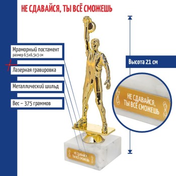Статуэтка Гиревик "Не сдавайся, ты всё сможешь" (21 см)