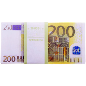 Сувенирная пачка денег "200 евро"
