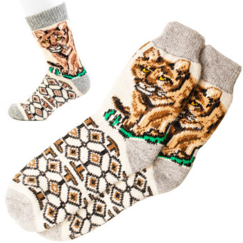 Тамбовские шерстяные носки "Львёнок" (размер 41-44)