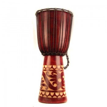 Резной африканский барабан джембе (h-40 см, d-18 см)