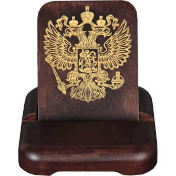 Подставка для телефона "Герб России" из дерева