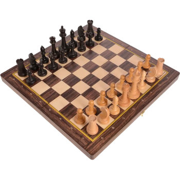 Шахматы "Мастерские" из берёзы с утяжелёнными турнирными фигурами (48 х 24 х 4,5 см)