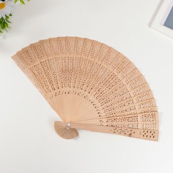Женский ручной веер "Орнамент" из дерева (20,5 см)