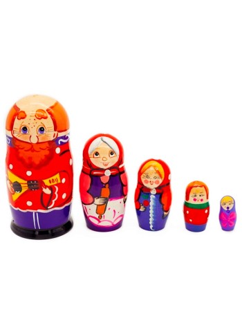 Матрёшка "Семейка" (5 мест, 15 см)