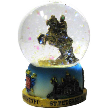 Снежный шар "Медный всадник" (диаметр 4,5 см) / Санкт-Петербург