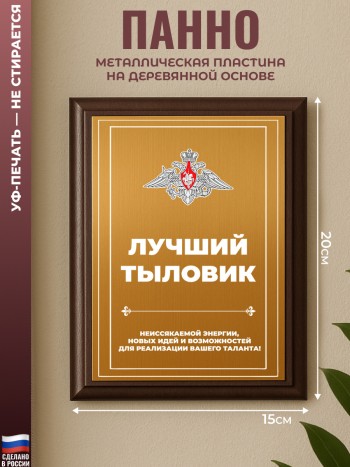 Настенный диплом "лучший тыловик" Минобороны