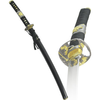 Самурайский меч вакидзаси в чёрных ножнах (83 см)