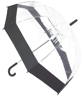 Прозрачный зонт-трость с чёрной окантовкой (купол 80 см)