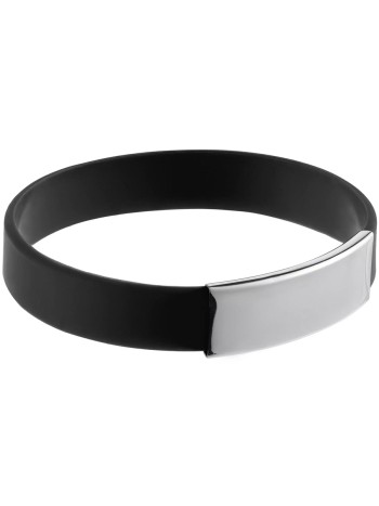 Силиконовый браслет с металлической пряжкой, чёрный