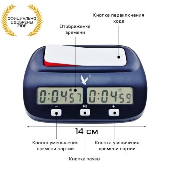 Электронные шахматные часы LEAP KK9908 (14 х 9,5 х 5 см)