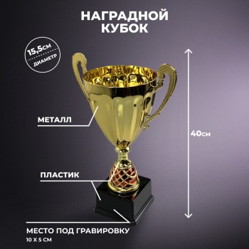 Наградной спортивный кубок на пластиковом постаменте (40 см)