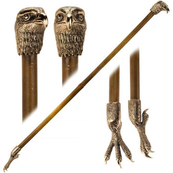 Чесалка "Орёл" из бронзы и бамбука (53 см)