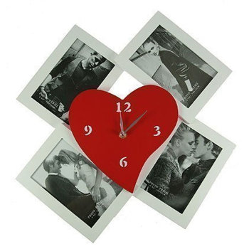 Настенные часы "Сердце" с фоторамками (41 х 41 см)