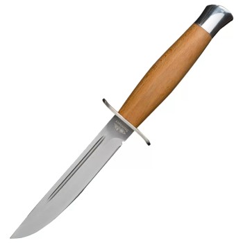 Нож финка с деревянной рукоятью в кожаных ножнах (Златоуст)