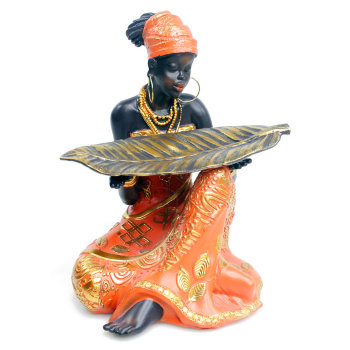 Подставка для украшений "Африканка с листом" (20 см)