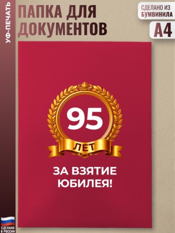 Красная папка "С юбилеем 95 лет! За взятие юбилея"