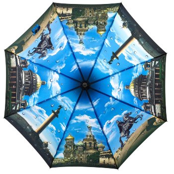 Зонт-трость "Облака над Санкт-Петербургом" (полуавтомат)