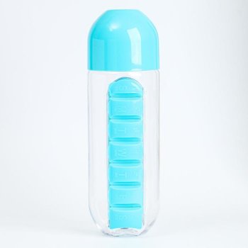 Бутылка для воды с таблетницей на неделю (700 мл)